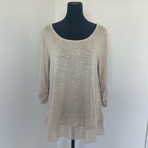 NWOT Style & Co Beige Blouse 3/4 Sleeve Size Medium